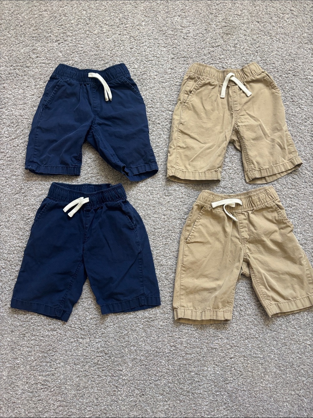 Kids Children’s Place Elastic-Waist Pull-On Shorts - Navy & Khaki size 6 boys